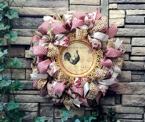 Farmhouse Wreath French Country Wreath Burlap Wreath Primitive