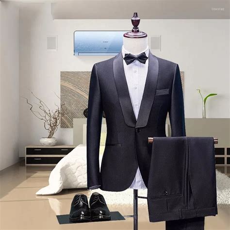 Custom Made Black Mens Ivory Wedding Tuxedo With Shawl Lapel For Groom