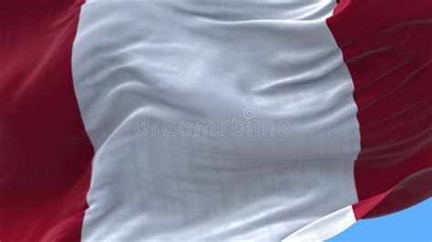 Peru National Flag Waving In The Wind Isolated On Green Screen Stock