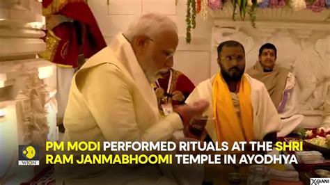 Ram Mandir Ayodhya Pm Modi Performs Rituals At Ram Mandir Wion Web