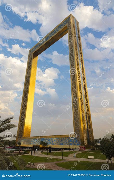 Dubai Frame The Golden Tower Building At Sunset Editorial Stock Photo