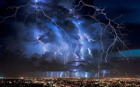 Online crop | HD wallpaper: Photography, Lightning, City, Cloud, Foudre ...