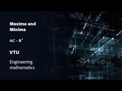 Maxima And Minima Function Of Two Variables Module M Vtu