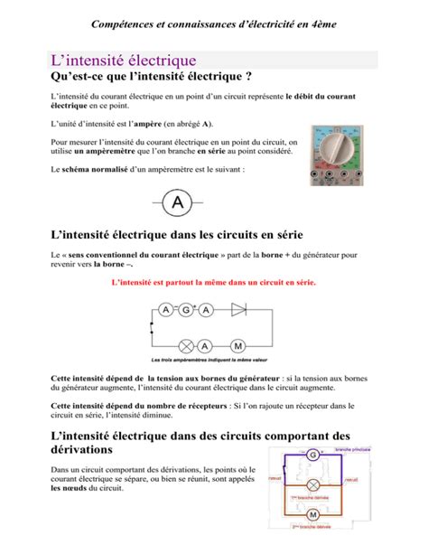 Comp Tences Et Connaissances D Lectricit En Me