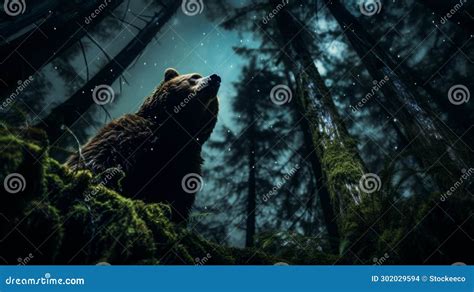 Starry Night Bear Unreal Engine 5 Concept Art With Dramatic Atmosphere