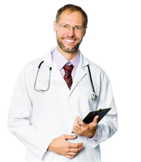 Medical Doctor Holding Clipboard With Empty Paper Stock Photo Image