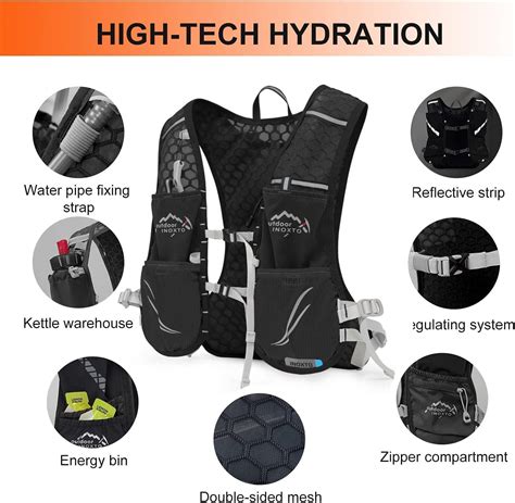 INOXTO Hydration Vest Backpack With 1 5L Water Bladder Bag