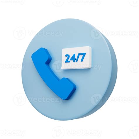 Call Icon With 24 Hours Sign 24 7 Call Center Support 3d Render