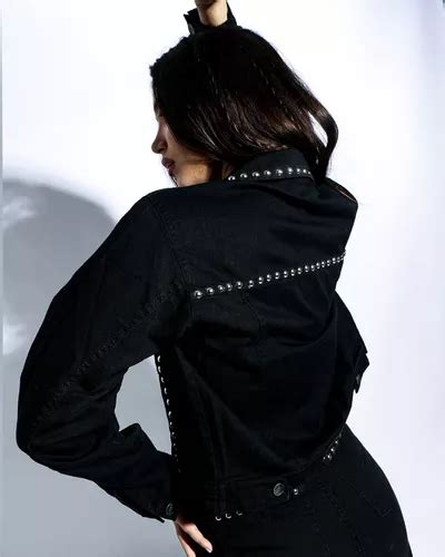 Campera Jean Mujer Tachas Moda Todos Los Talles Negra En Venta En