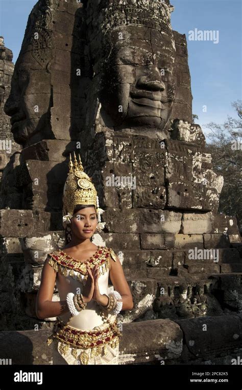 Dancer In The Costume Of The Apsara Dancer At The Khmer Temple Bayon