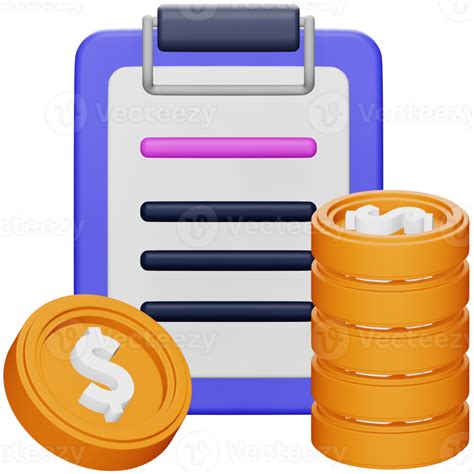 Finance Report D Rendering Isometric Icon Png