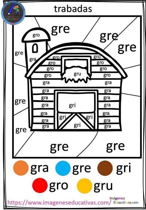 Palabras Con Gra Gre Gri Gro Gru Para Niños De Primaria Actividad del