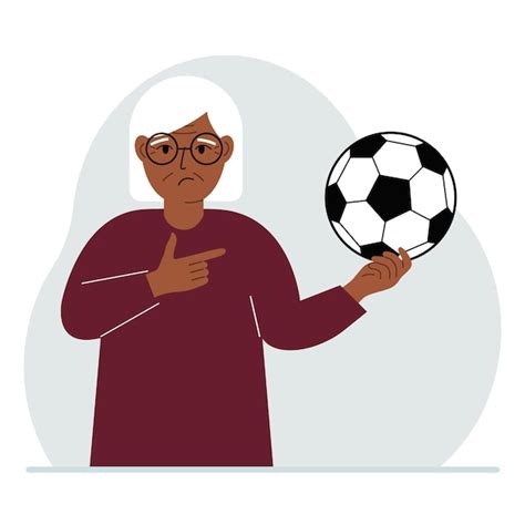 Premium Vector A Man Holds A Soccer Ball In His Hand The Concept Of A