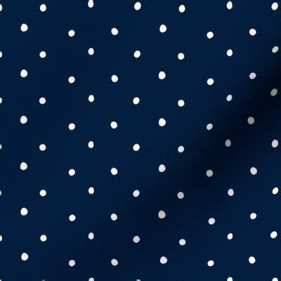 Navy White Polka Dots Fabric Spoonflower