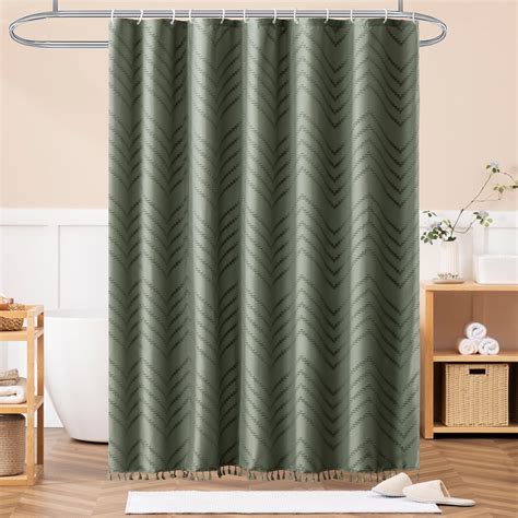 Ebern Designs Rochelien Fabric Shower Curtain With Hooks Included And