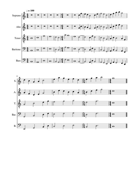 Choral Sheet Music For Soprano Alto Tenor Bass Voice And More