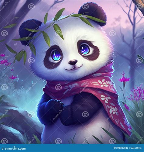 Fantasy Panda from Fairy Tales Stock Illustration - Illustration of ...