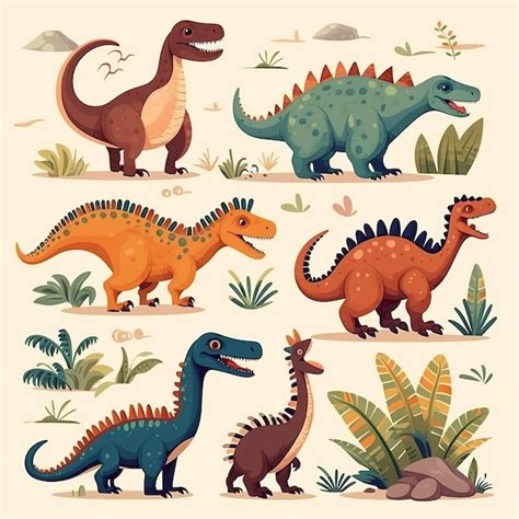 Ilustraci N De Dinosaurio Vector Premium