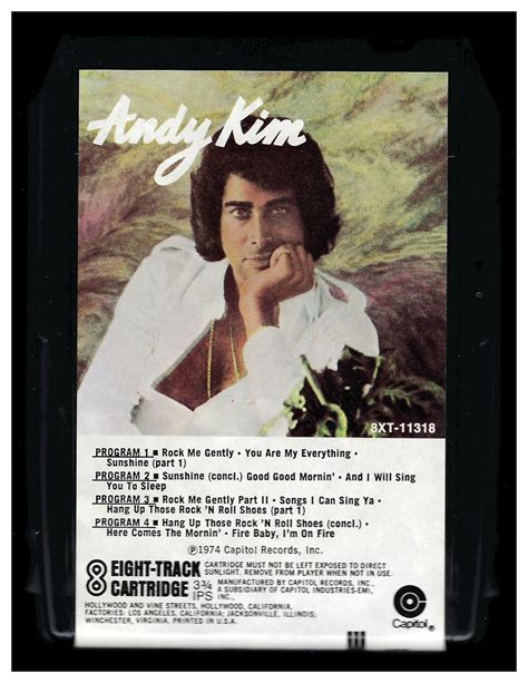 Andy Kim Andy Kim 1974 Capitol A18b 8 Track Tape