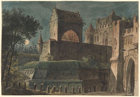 Simon Quaglio | Ramparts Before a Castle | Drawings Online | The Morgan Library & Museum