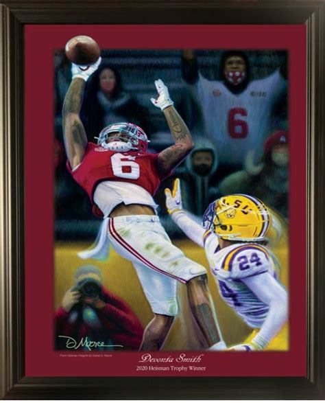 Devonta Smith 2020 Heisman Trophy Winner D Moore Print Framed The