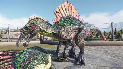 Spinosaurus ARK Vs Spinosaurus ARK Battle Jurassic World Evolution 2