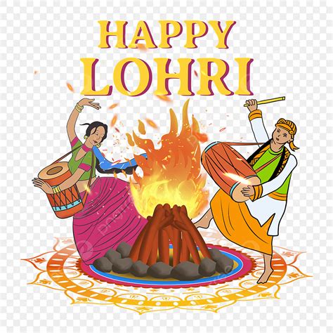 Lohri Festival Clipart Vector Lohri Indian Festival Dancing Lohri