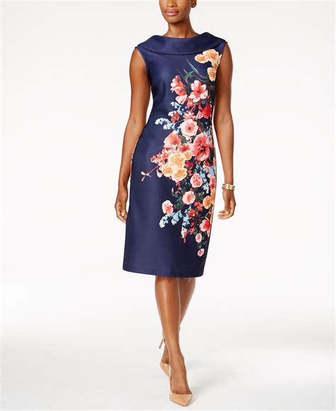 Eci Printed Cap Sleeve Sheath Dress Dresses Women Macys Floral