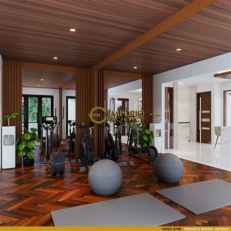 Desain Ruang Gym Interior Rumah Modern Lantai Bapak Jordan Di