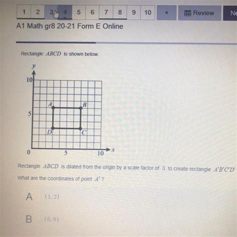 Rectangle Abcd Is Shown Below Ab D Rectangle Abcd Is Dilated From