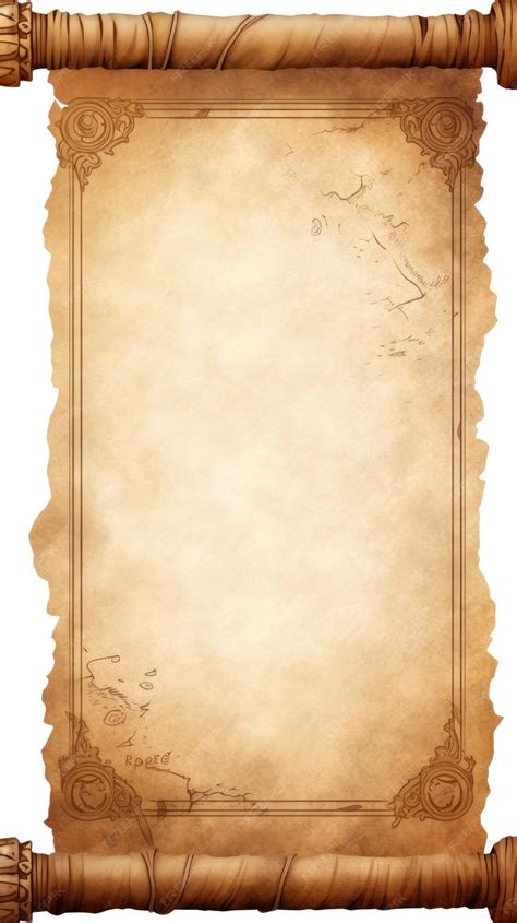 premium photo  brown scroll empty   white background vector
