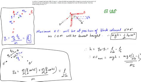 A Uniform L Shaped Rigid Body Aob Of Mass M Where Ao Ab L And