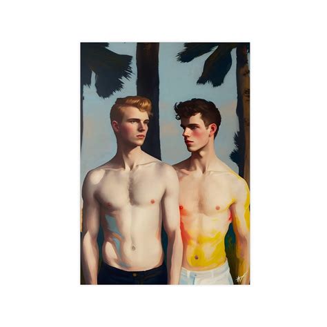 Hot Guys At The Beach High Quality Art Print Poster Gay Etsy