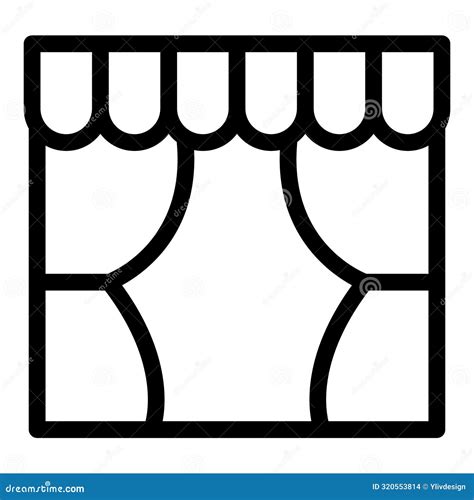 Simple Black Vector Icon Depicting a Storefront with an Awning Stock