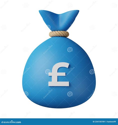 Blue Money Bag Pound 3d Illustration Stock Illustration Illustration Of Graphic Currency