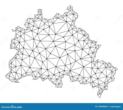 Struttura Poligonale Mesh Vector Map Del Cavo Di Berlin City