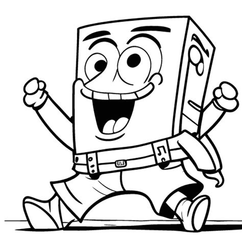 Spongebob Squarepants Black And White Kids Coloring Page 3 Inspire Uplift