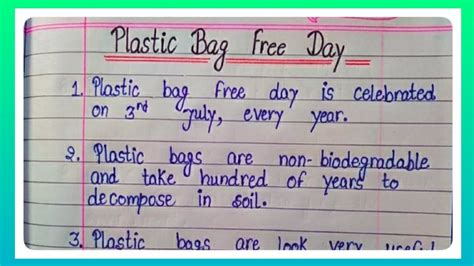 10 Lines Essay On Plastic Bag Free Day In English L Essay On Harmful