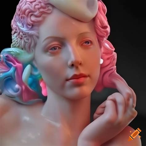 Intricately Sculpted Marble Figures With Vibrant Colors On Craiyon