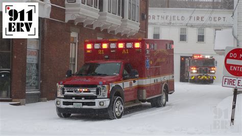 Tilton Northfield Fire Trucks Responding Ambulance 1 And Engine 2