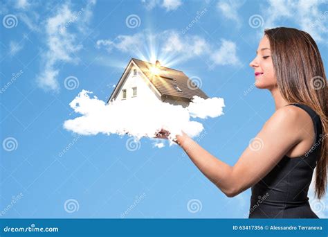 Girl With Dream House Stock Photo Image Of Couple Home 63417356