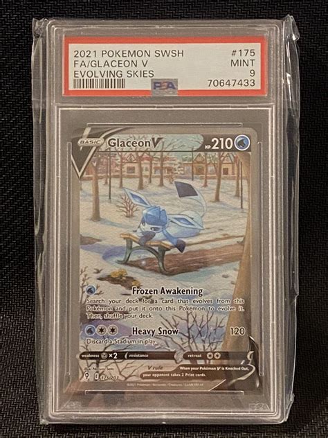 PSA 9 Glaceon V Alternative Full Art 175 203 Pokemon