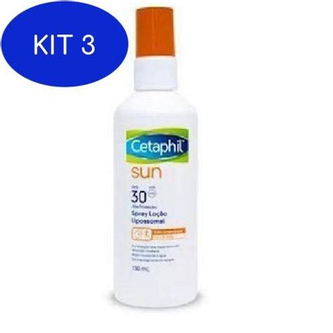 Kit 3 Protetor Solar Cetaphil Sun Lipossomal Spray Fps 30 Galderma