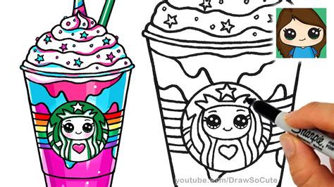 How to Draw a Starbucks Unicorn Frappuccino - YouTube