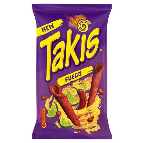 Tortillas Roulées Takis Fuego Goût Piment Citron Vert 100gr I