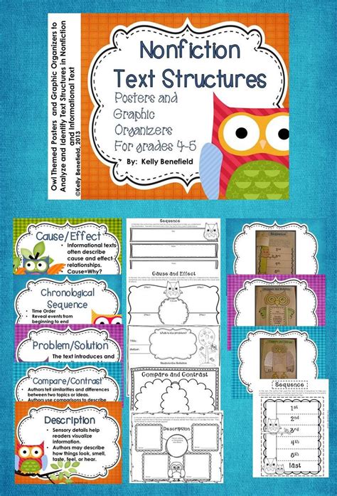 Text Structure Posters Graphic Organizers And Interactive Journal Pages Reading Classroom