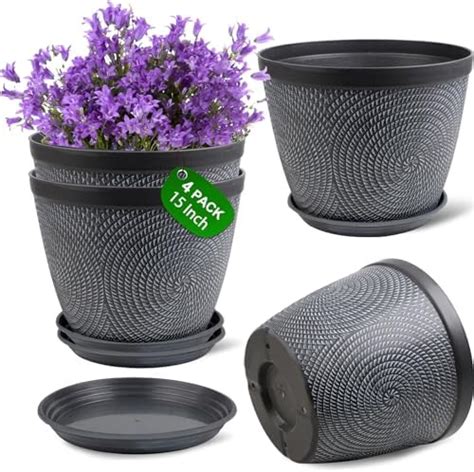 Quarut Lot De Grands Pots De Fleurs En Plastique Avec Trou De