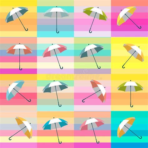 Umbrella Pattern Background Color Design Vector Stock Vector