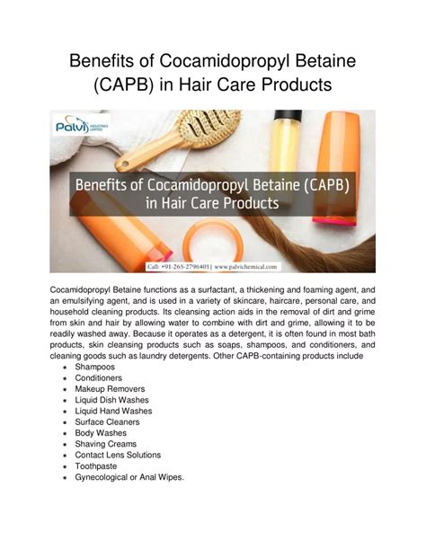 PPT - Benefits of Cocamidopropyl Betaine (CAPB) in Hair Care Products PowerPoint Presentation ...