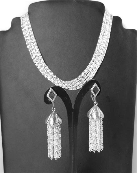 Silvery Cascade Sarah Coventry Strand Necklace And Earrings Etsy